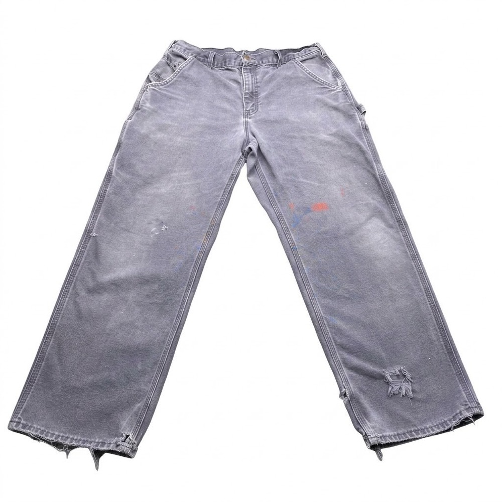 Vintage Carhartt B11 PTB Duck Canvas Carpenter Pants Mens 34x30 Distressed USA